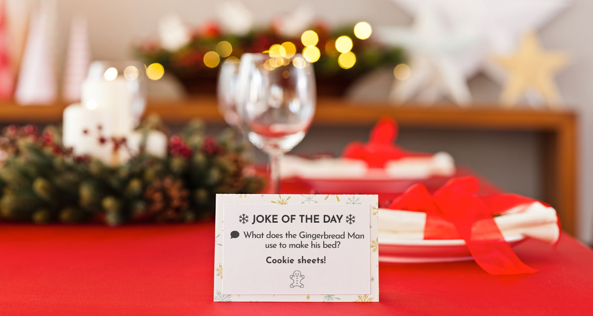 Printable joke cards for christmas talbe setting