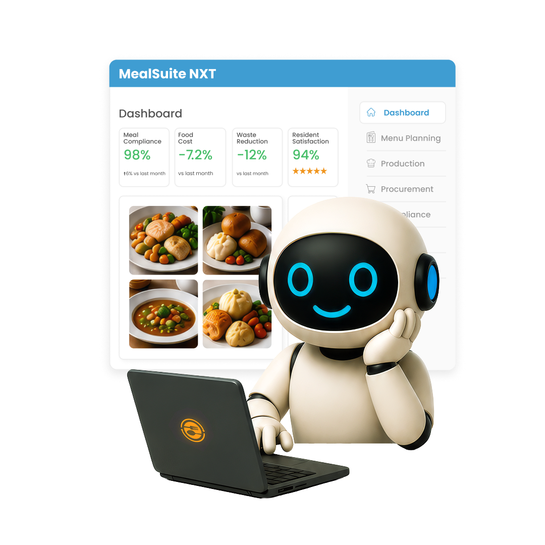 Senior living dining staff using MealSuite's dining management software