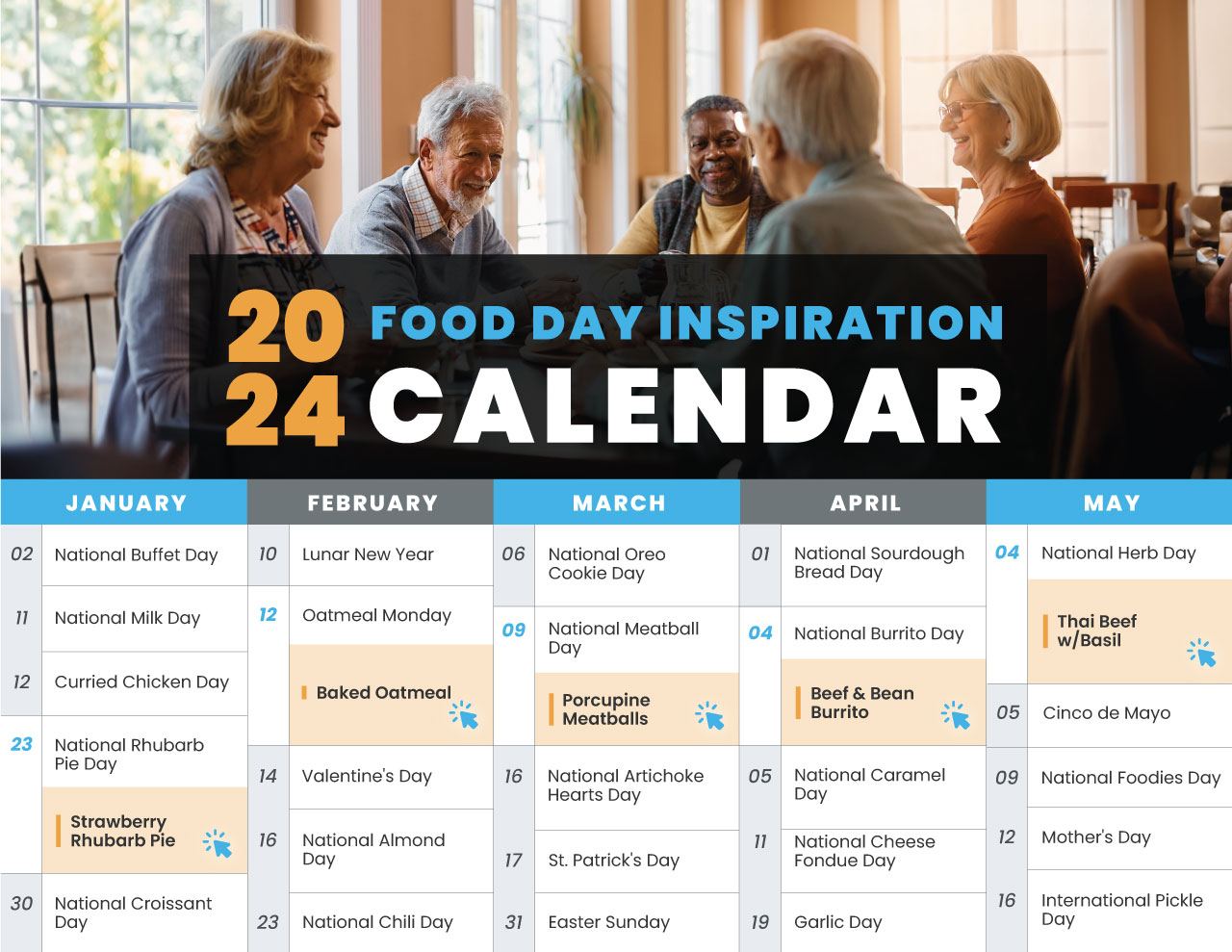 Digital 2024 Food Day Inspiration Calendar 