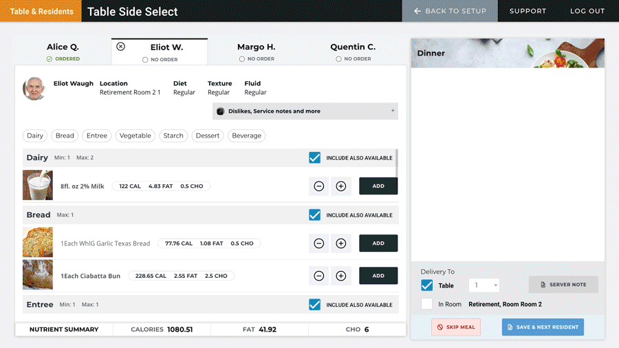 Table Side Select