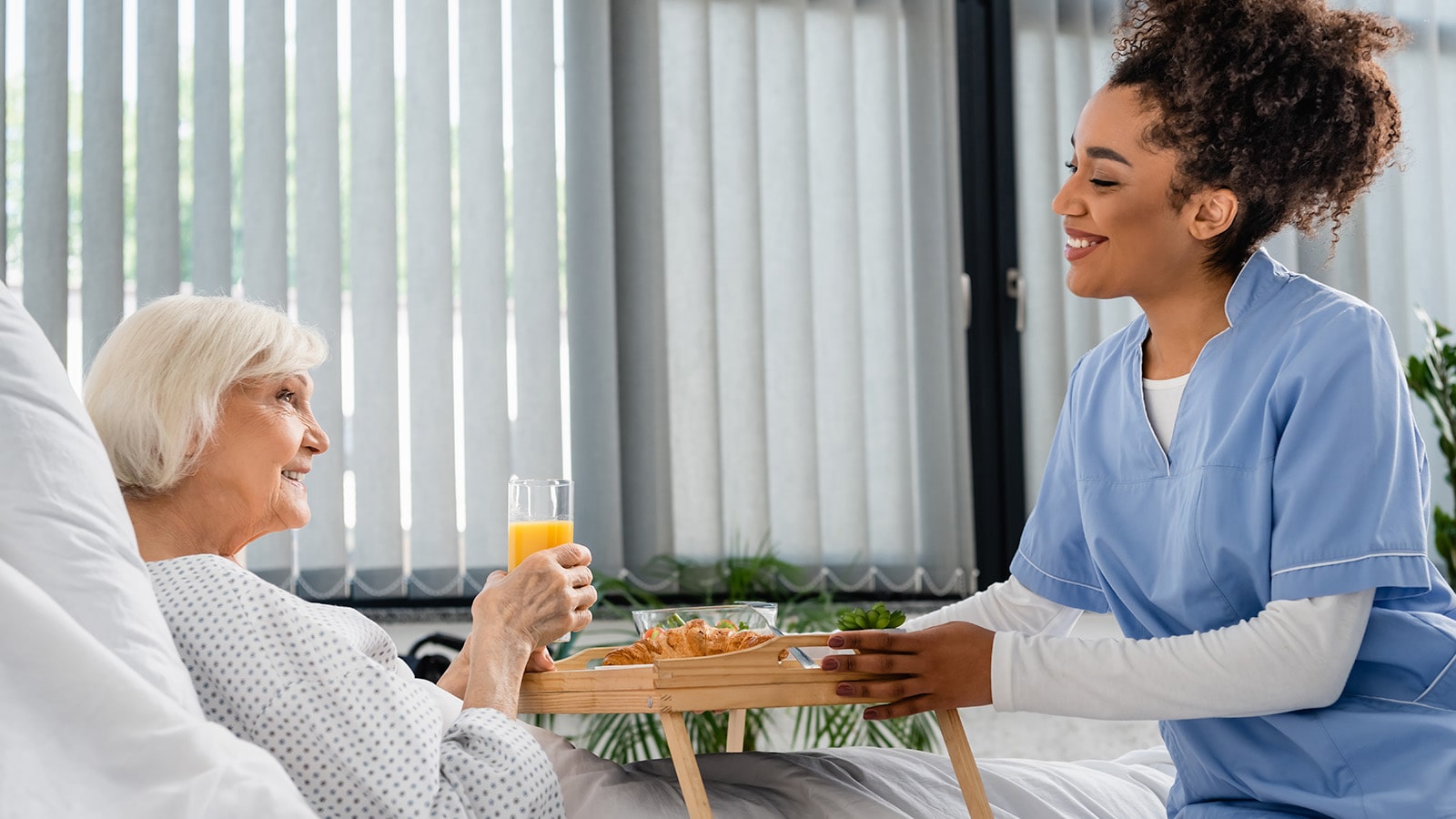 Healthcare worker with patient